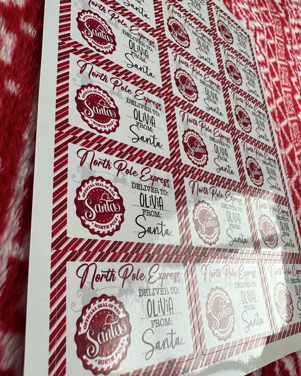 Custom Christmas Gift Label - North Pole Express - Special Delivery -From Santa Christmas Gift Label - Sheet of 18 - North Pole Express - Personalized Stickers