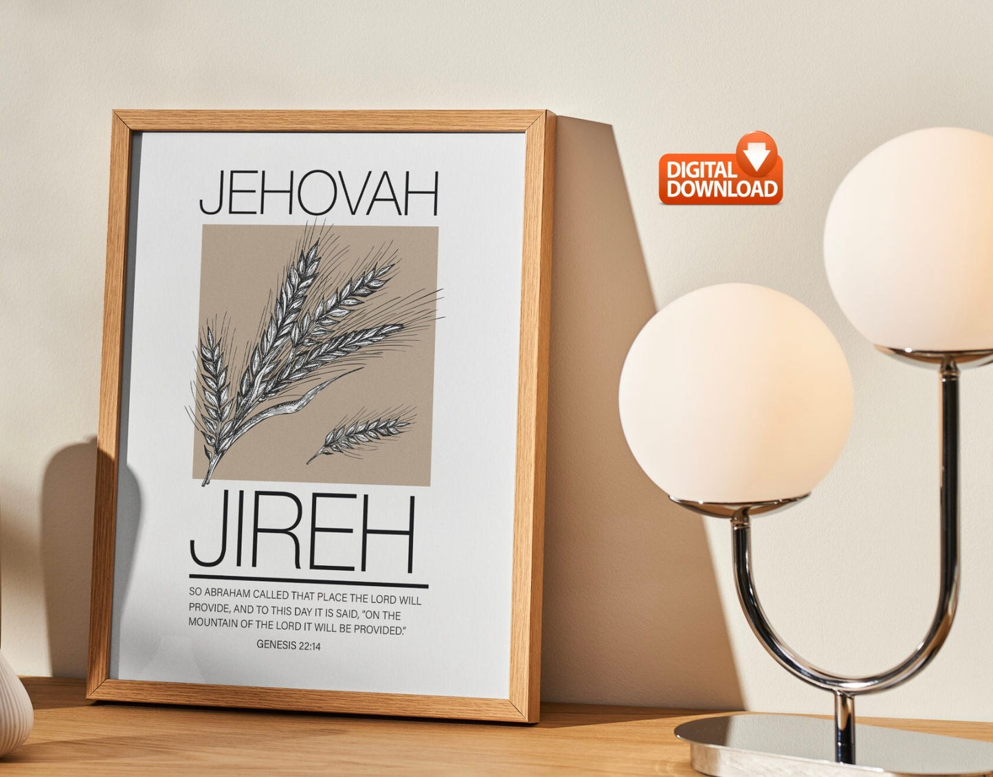 Jehovah Jireh Genesis 22:14 Digital Download PDF JPEG, Digital Art, Digital Art Printable, Printable, Christian Art, Christian Printable