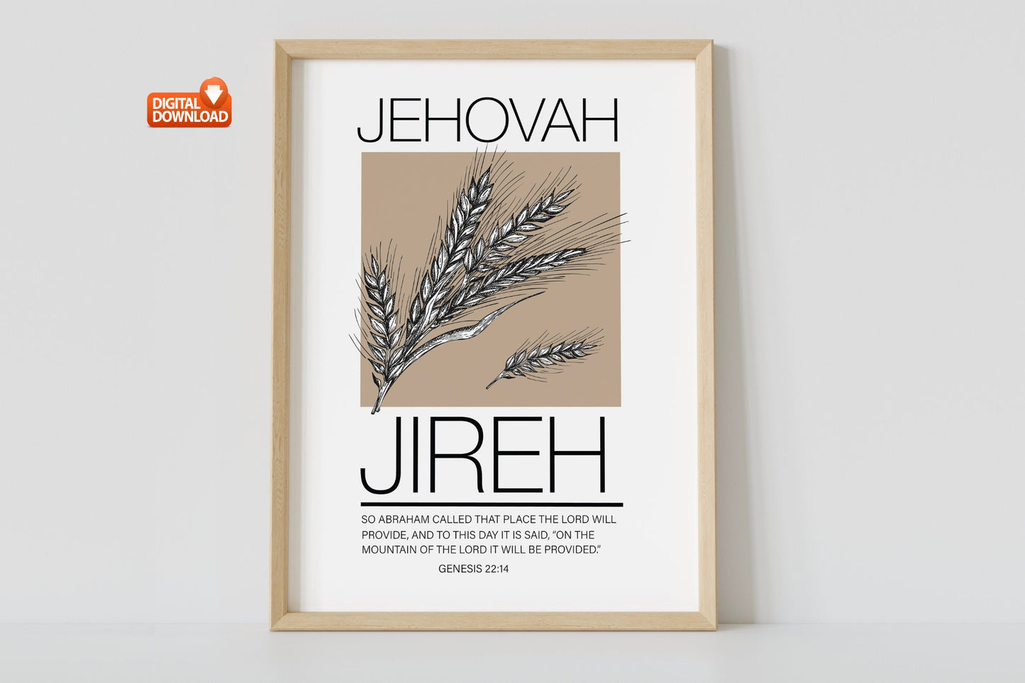 Jehovah Jireh Genesis 22:14 Digital Download PDF JPEG, Digital Art, Digital Art Printable, Printable, Christian Art, Christian Printable