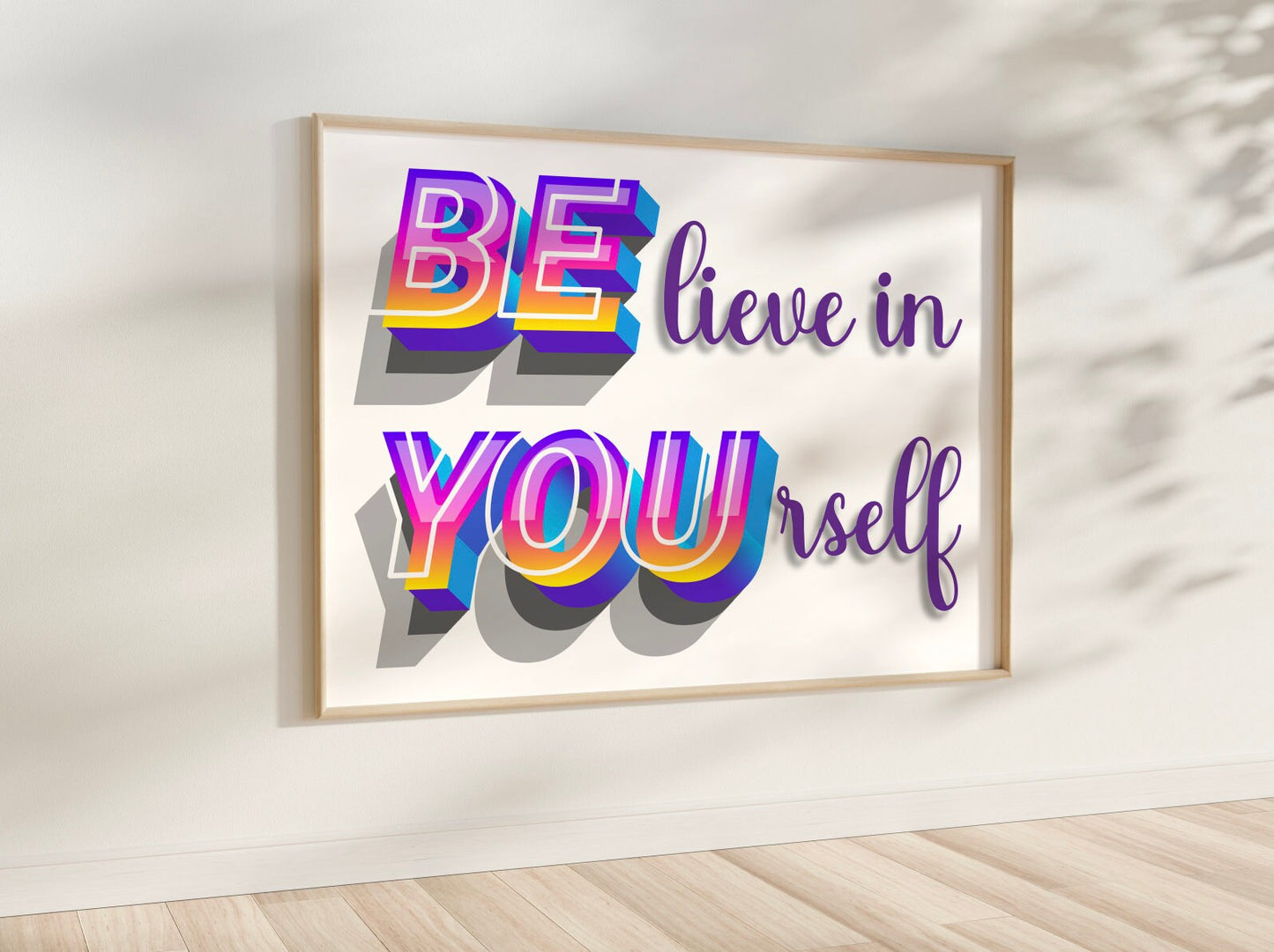 Believe in YOUrself Neon Digital Download for Classroom Teacher Printable Teacher Download Classroom PDF Download