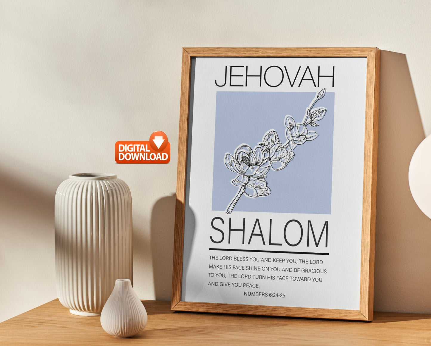 Set of 6 Christian printable wall art Jehovah Jireh Rapha Shalom Shammah Nissi Raah wall print Modern bible wall art print minimalist