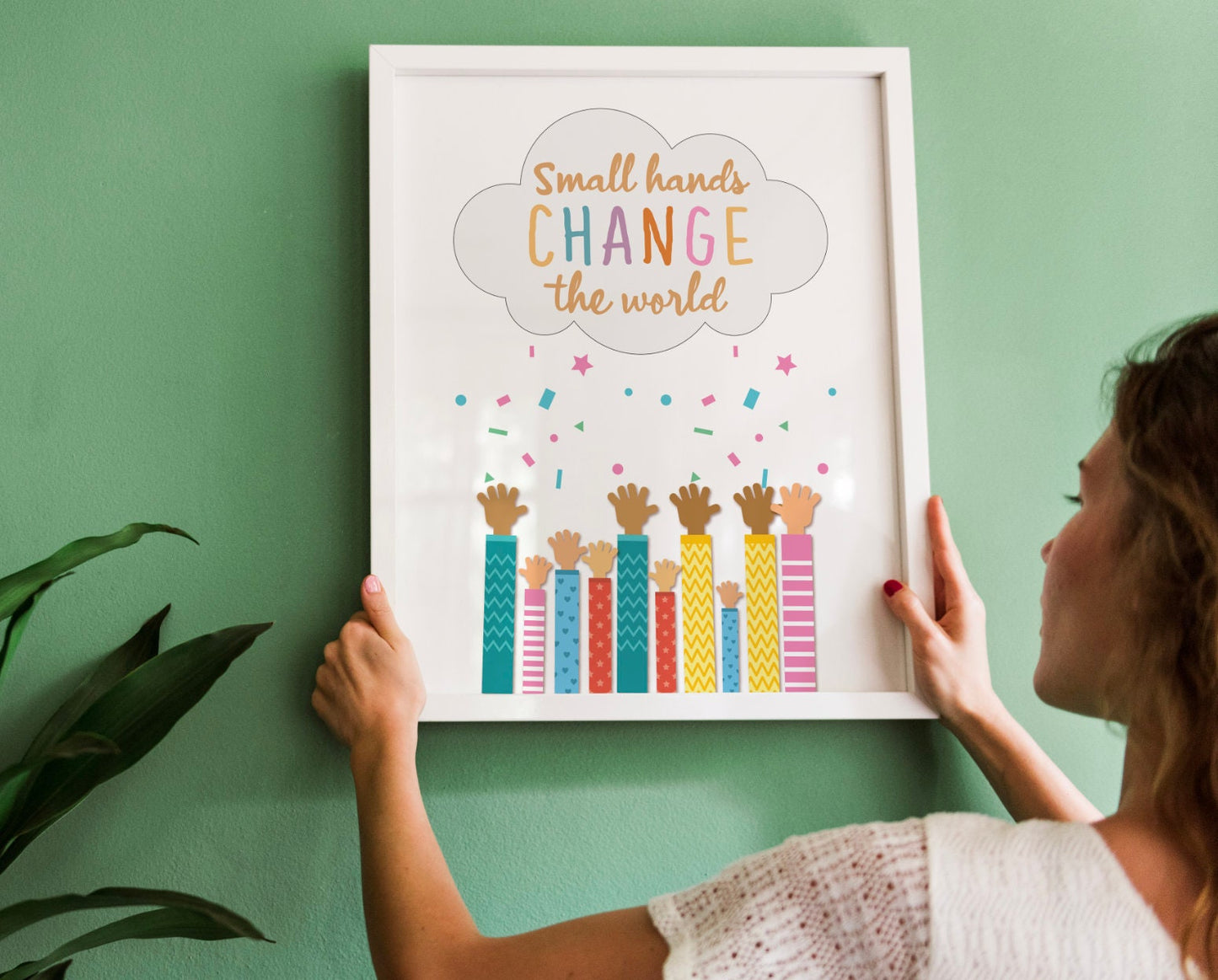 Small Hands Change the World Printable Boho Classroom Decor Classroom Poster Playroom Decor Child Art