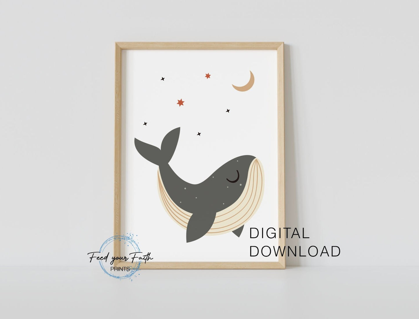 Whale Nursery printables -Neutral nursery decor - Cute nursery wall art - Nursery art set - Printable nursery art - Animal poster - baby