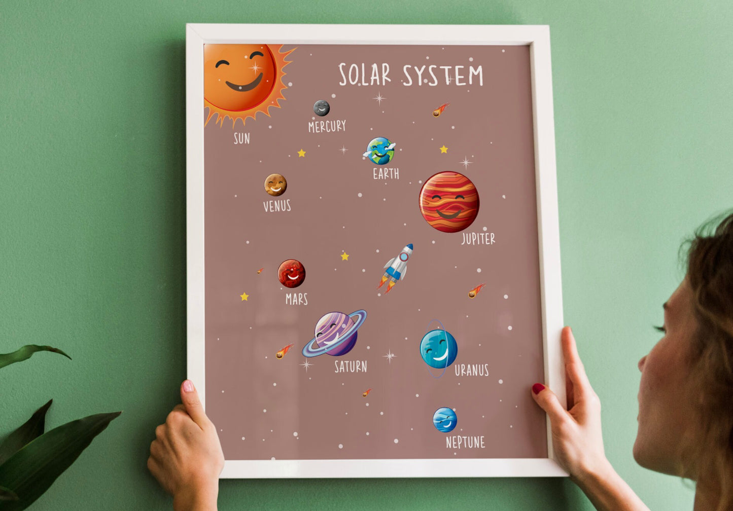 Solar system print, learning planets,Space nursery print, Educational Print, homeschool print,Solar system poster,montessorri educational