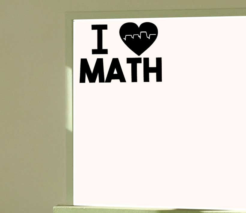 I Heart Math I Love Math Vinyl Wall Decal - Heartbeat Square Root