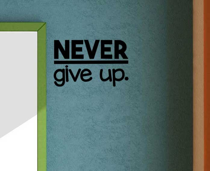 Never Give up Vinyl Wall Decal School Elementary Teacher