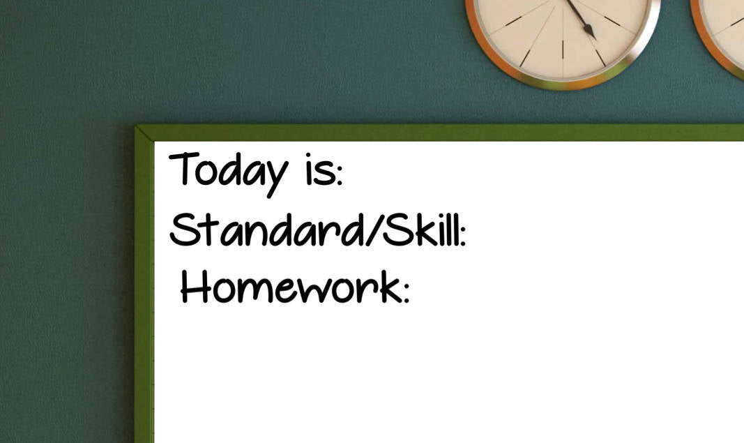 Today is Standard/Skill and Homework Bundle Vinyl Decal Classroom Decal