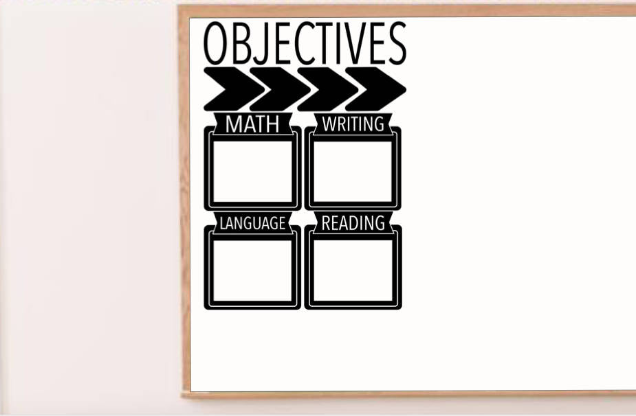 Subject Frame Target Chevron Objective with 8.5 x 11 Blank Center Vinyl Wall Decal