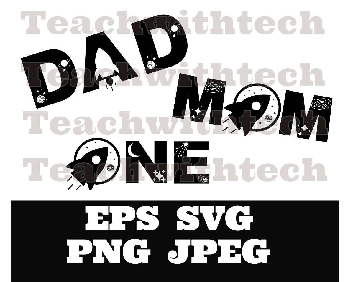 Space One BUNDLE svg png | One Space Birthday png | First Birthday Svg Boy DIGITAL DOWNLOAD 1st Birthday Svg One Year Old Svg Cut File