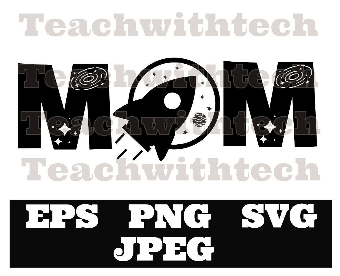 Mom space SVG png | Mother name Space Birthday png | Matching Birthday Svg Boy DIGITAL DOWNLOAD 1st Birthday Svg One Year Old Svg Cut File