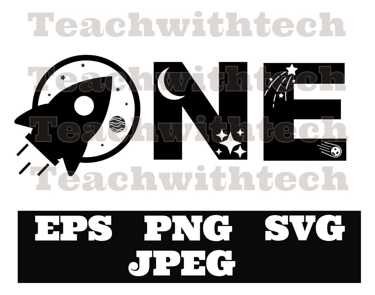 Space One SVG png | One Space Birthday png | First Birthday Svg Boy DIGITAL DOWNLOAD 1st Birthday Svg One Year Old Svg Cut File