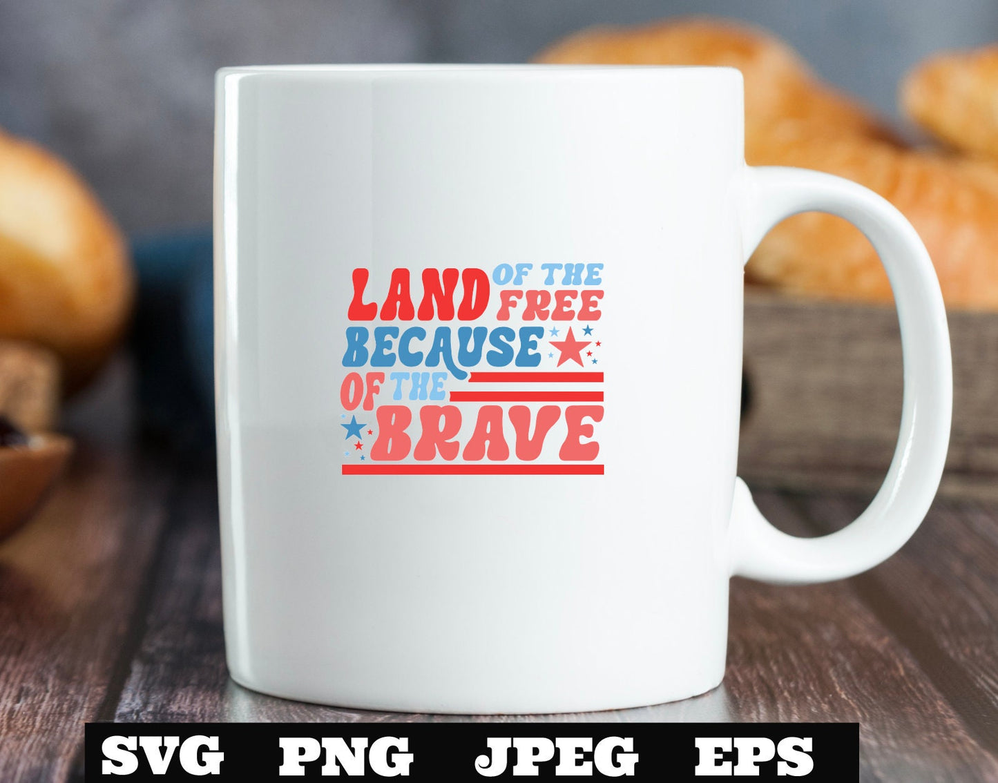 Land Of The Free because of the brave SVG, Patriotic SVG, 4th of July svg, July 4th, Independence Day cut file, American png, America SVG