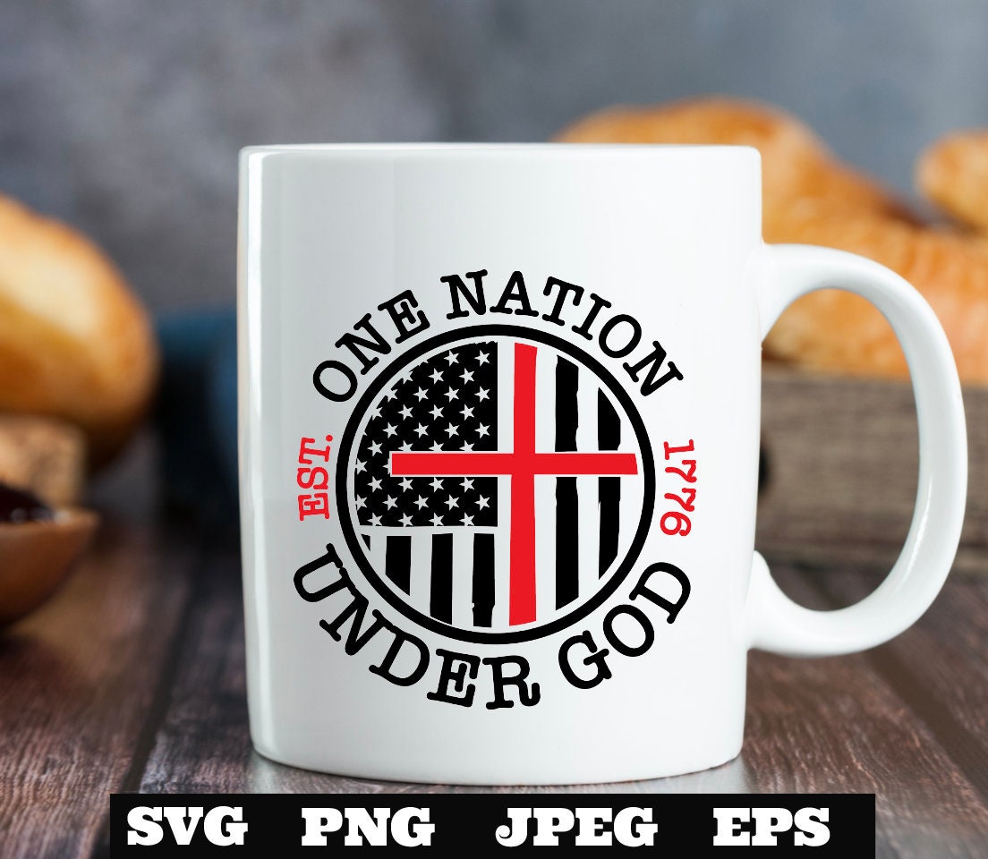 One Nation Under God SVG PNG Sublimation Patriotic Print Design Defend Second Amendment America USA Gun Rights Cricut Silhouette Heat Press