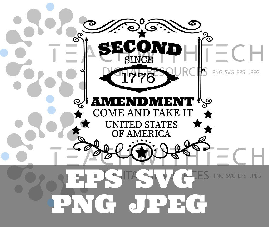 Defend Second Amendment 1776 SVG PNG Sublimation Patriotic Print Design America EPS Usa Gun Rights 2nd Amendment - Cricut Silhouette Cut