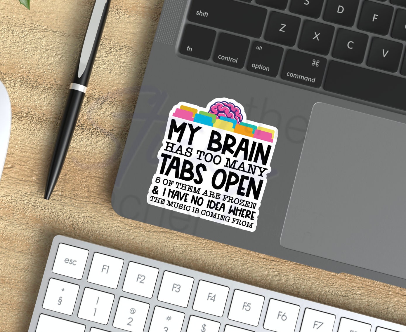 My brain has too many tabs open Sticker, Water Bottle Decal Funny Vinyl Decals, funny mom gift stickers, Water Bottle Decal, Teacher Gift