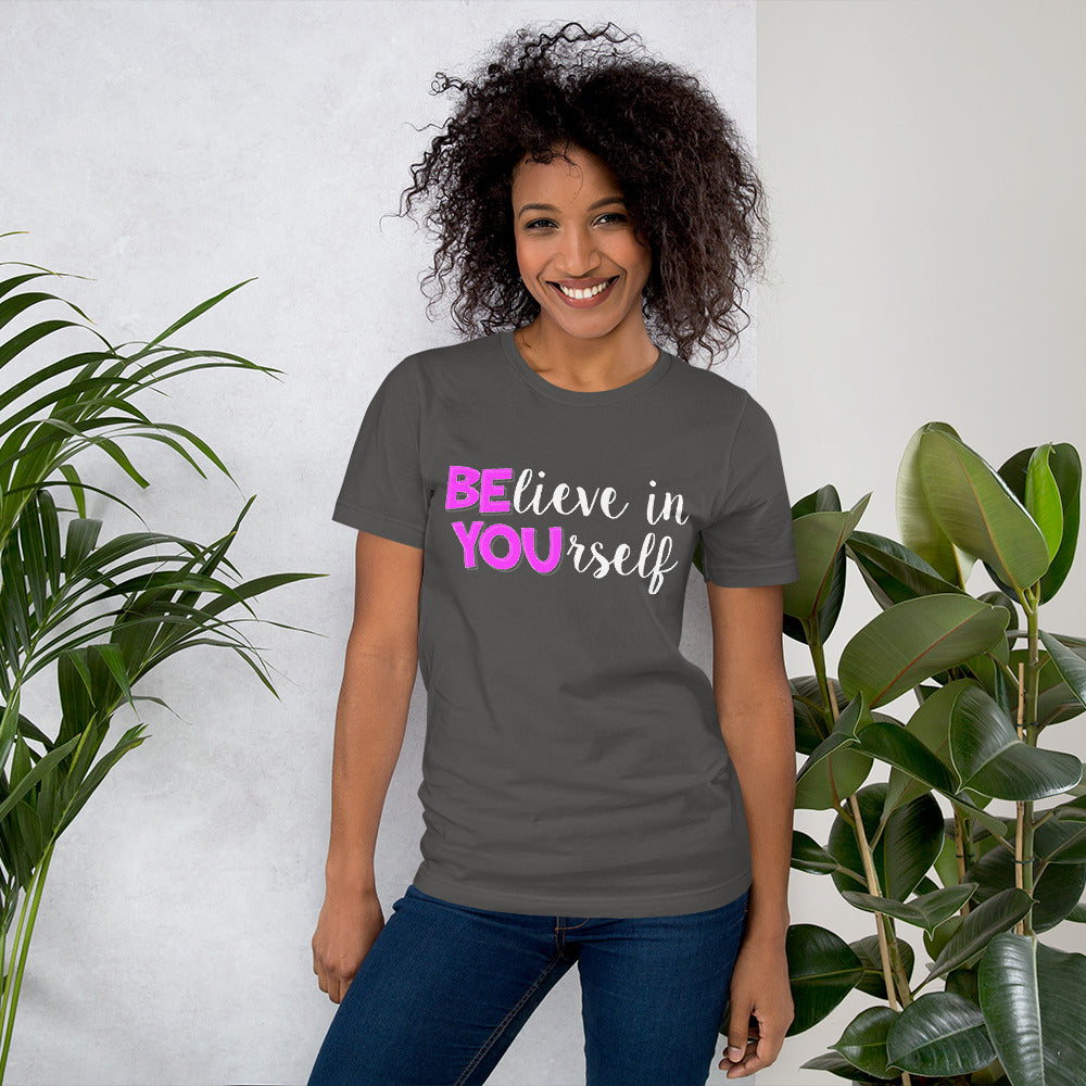 Believe in YOUrself Teacher Tee Testing Motivation and Encouragement
