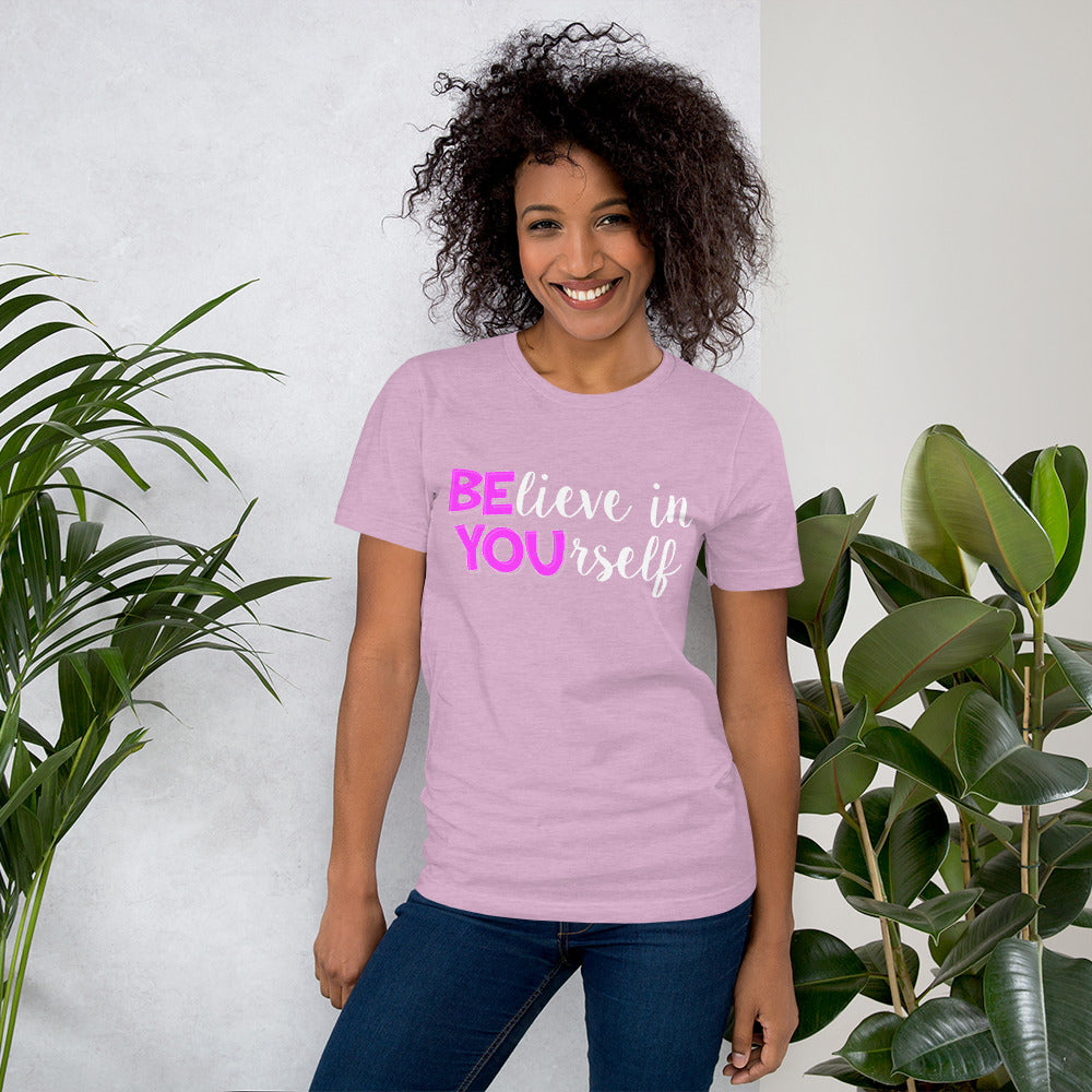 Believe in YOUrself Teacher Tee Testing Motivation and Encouragement