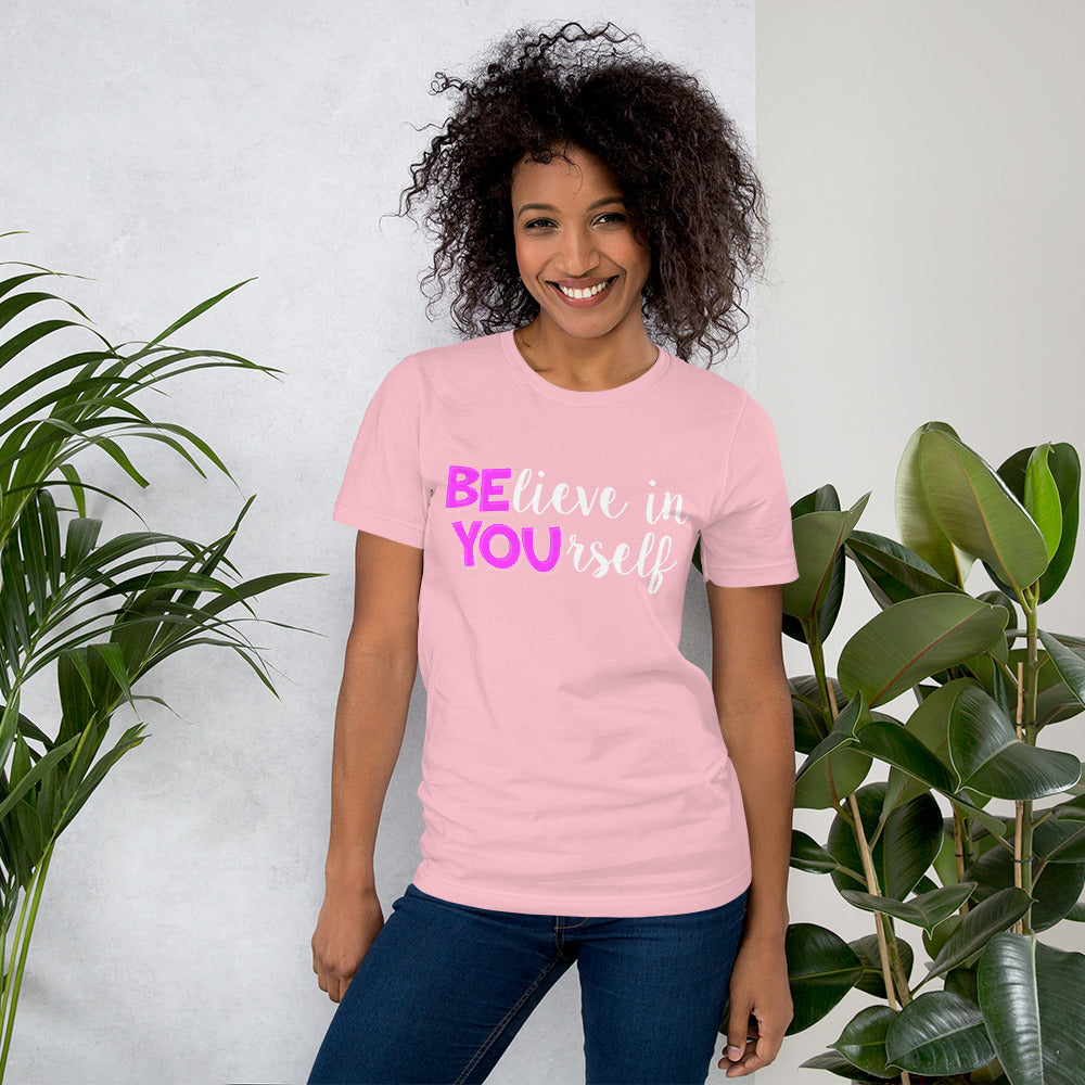 Believe in YOUrself Teacher Tee Testing Motivation and Encouragement