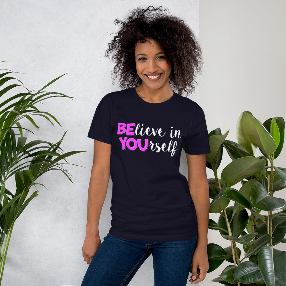Believe in YOUrself Teacher Tee Testing Motivation and Encouragement