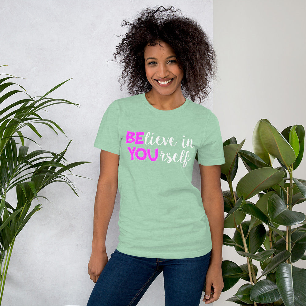 Believe in YOUrself Teacher Tee Testing Motivation and Encouragement