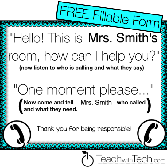 Fillable Student Phone Call Prompt PDF – teachwithtech.com