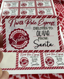 Custom Christmas Gift Label - North Pole Express - Special Delivery -From Santa Christmas Gift Label - Sheet of 18 - North Pole Express - Personalized Stickers