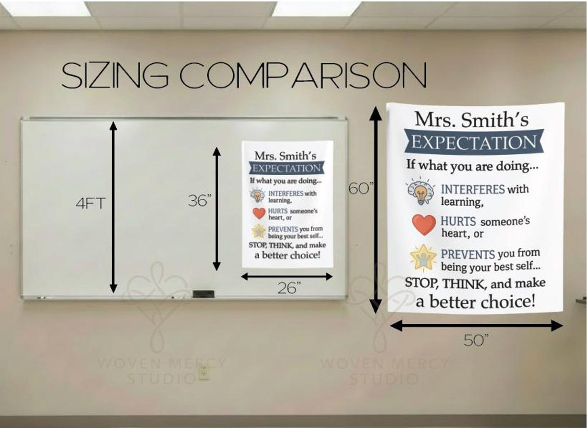 Classroom Expectations Tapestry 50 by 60 inch size