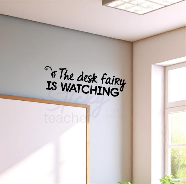 The Desk Fairy is Watching decal additional view