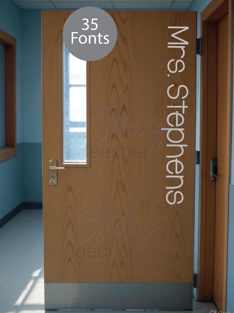 Custom teacher name wall or door vinyl decal