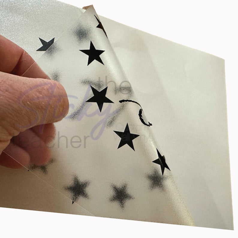 Vinyl star decal sheet peeling example