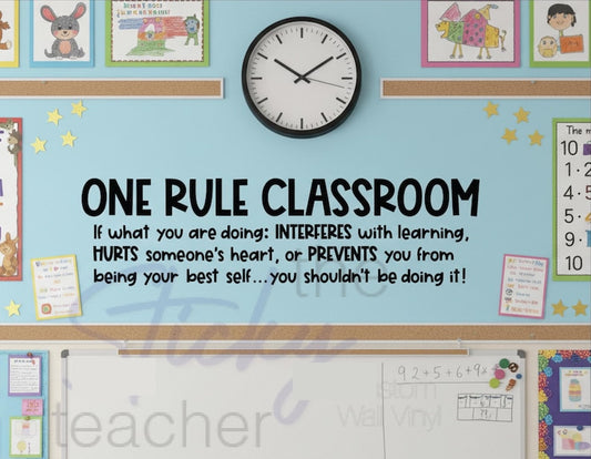 One Rule Classroom wall vinyl decal