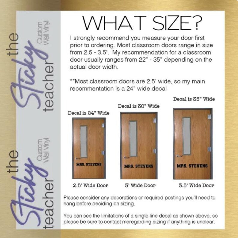 What size guide showing 24 30 and 36 inch door width examples