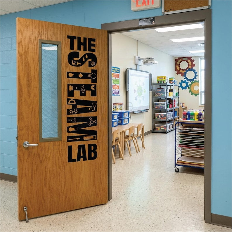 STEAM Lab wall vinyl decal main view