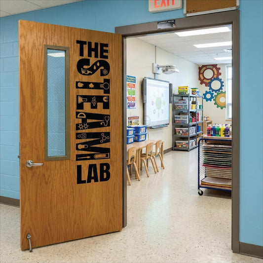 STEAM Lab wall vinyl decal main view