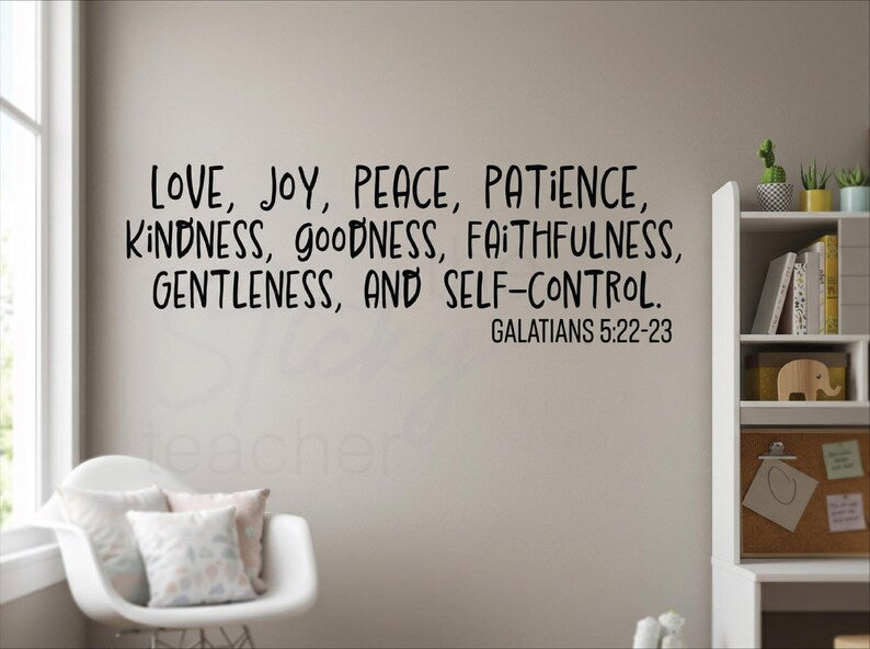 Fruit of the Spirit wall decal close-up detail