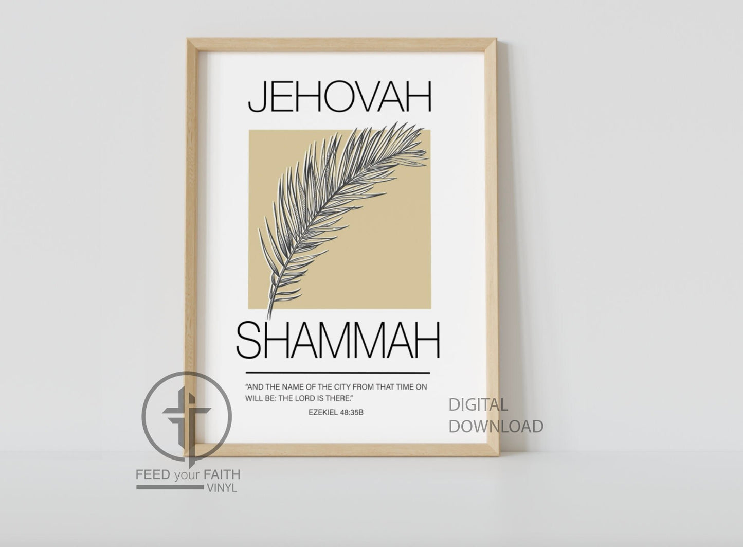 Jehovah Shammah Ezekiel 48:35 Digital Download PDF JPEG, Digital Art, Digital Art Printable, Printable, Christian Art, Christian Printable