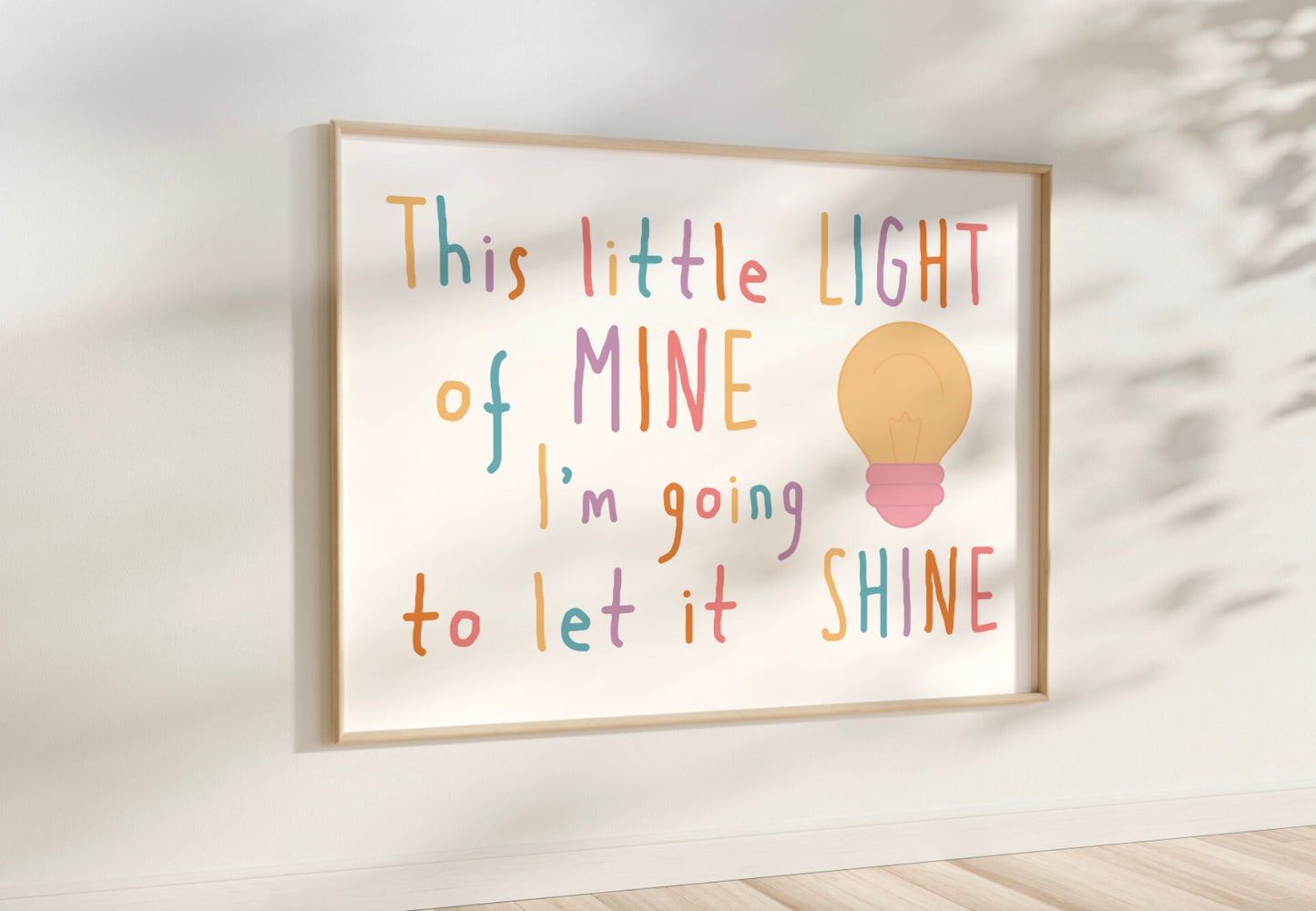 This little light of mine I'm going to let it shine Nursery Digital Download PDF JPEG, Printable, Christian Art, Nursery Kids Church