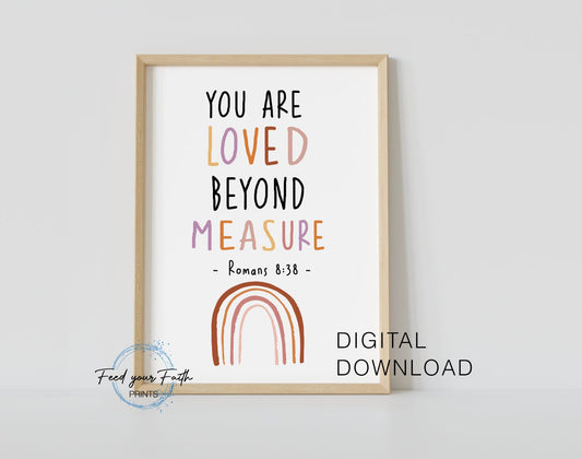 You are loved beyond measure Nursery Kids room  Digital Download PDF JPEG, Digital Art Printable, Printable, Nursery Printable