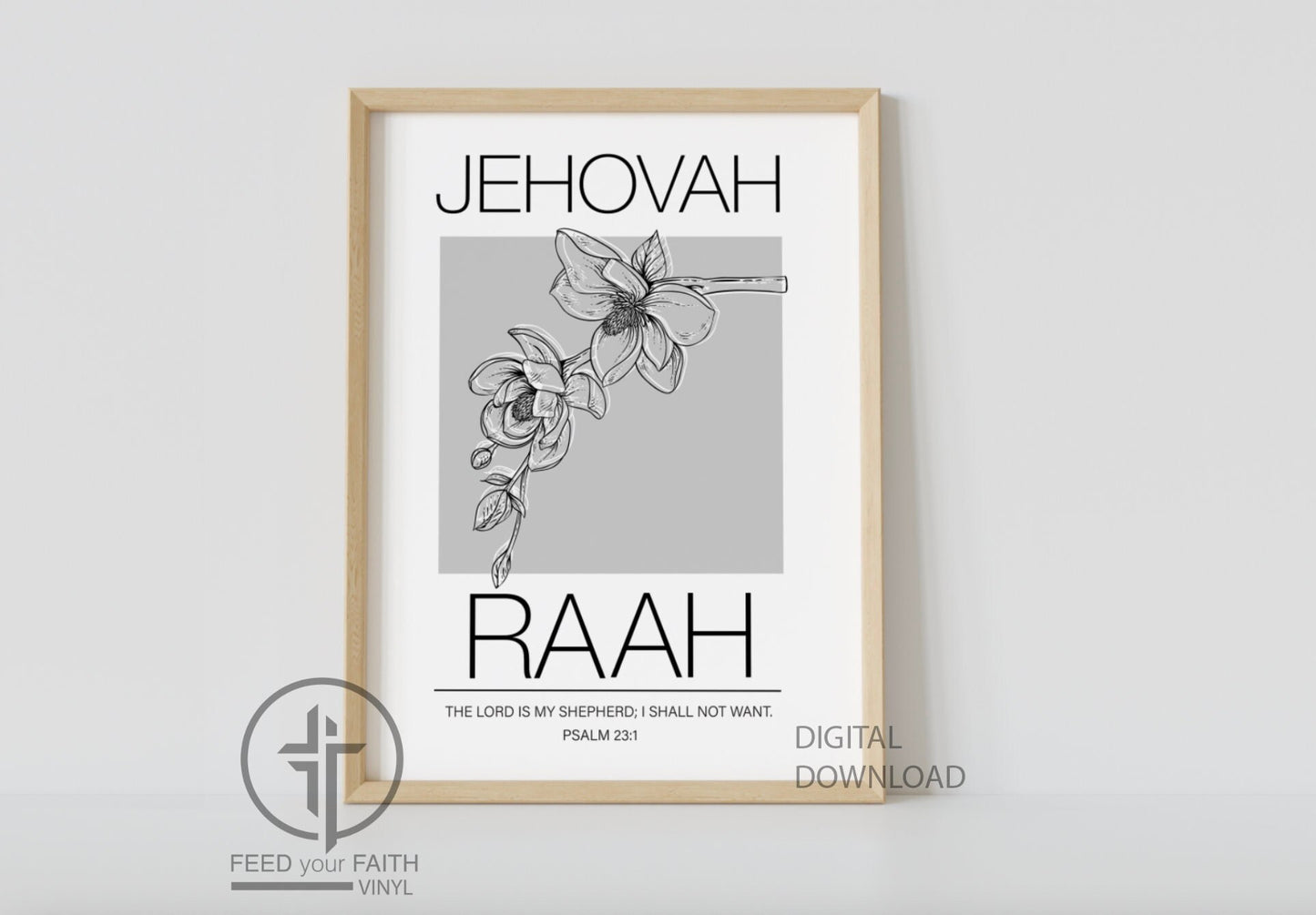 Jehovah Raah Psalm 23 Digital Download PDF JPEG, Digital Art, Digital Art Printable, Printable, Christian Art, Christian Printable