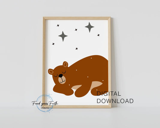 Bear Nursery printable -Neutral nursery decor - Cute nursery wall art - Nursery art set - Printable nursery art - animal posters - baby
