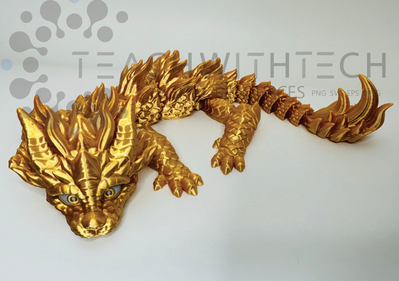 Baby Dragon Articulated Two Color - ADHD Autism Stim Sensory Toy - 3D Printed Articulated Dragon - Cute Dragon Non Crystal