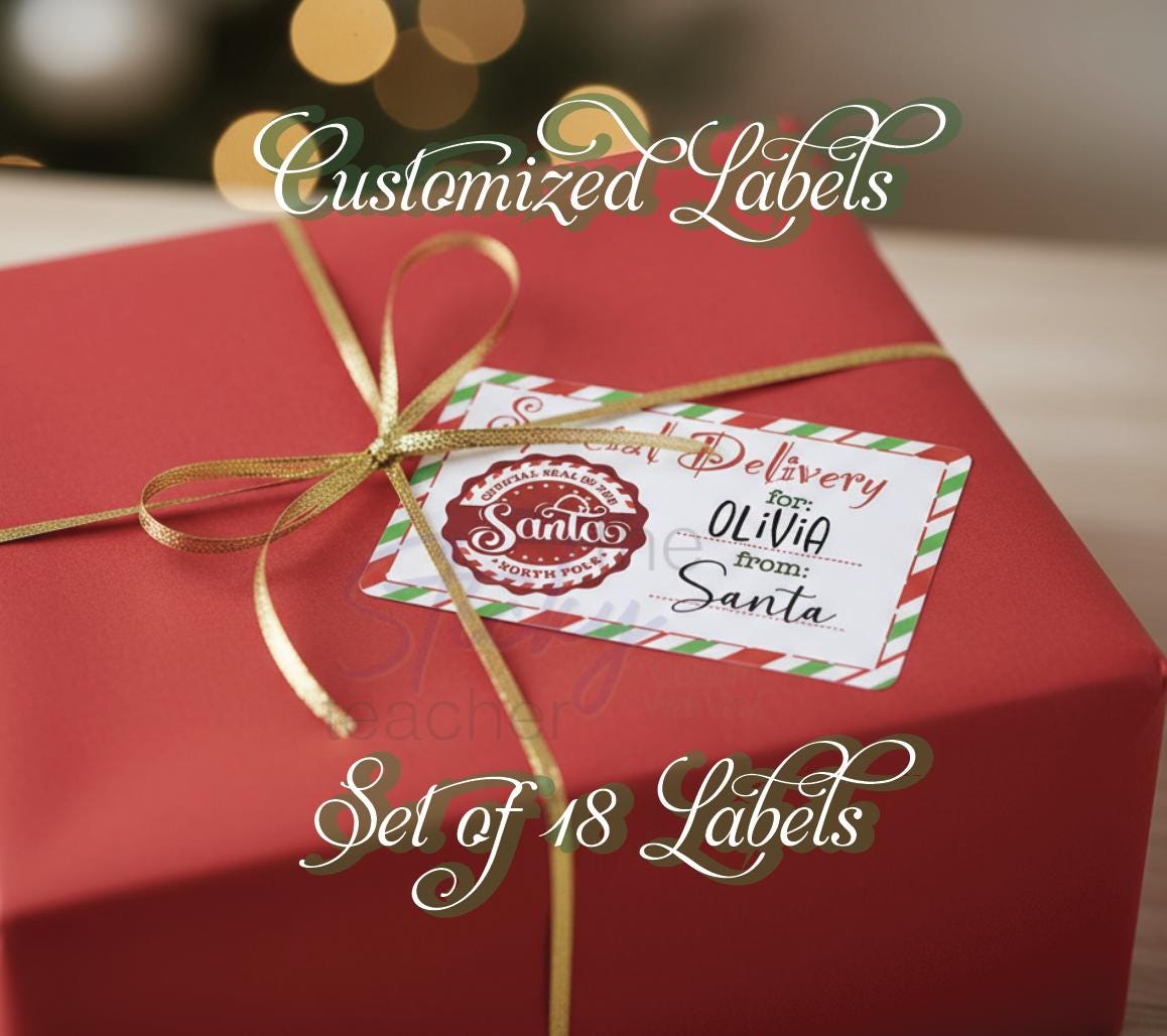 Special Delivery from Santa gift labels with two names