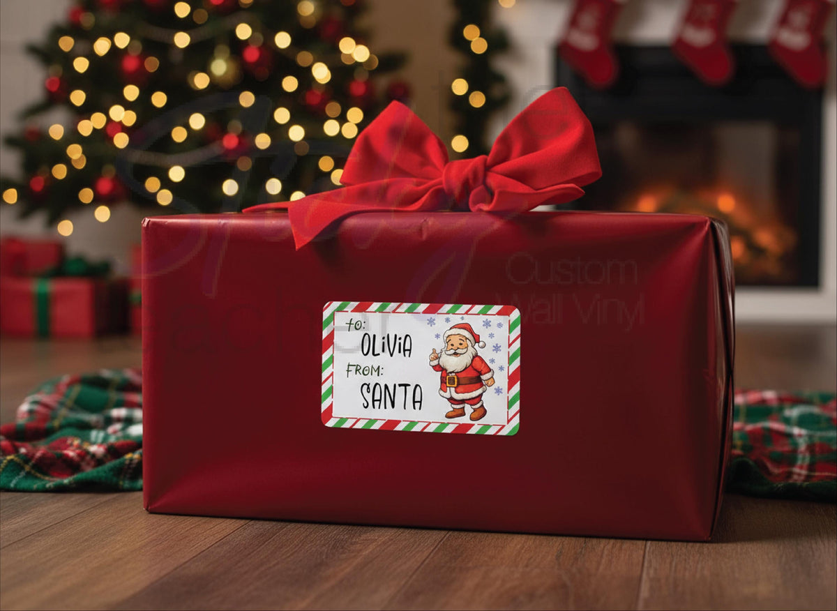 Special Delivery Santa stickers with two names