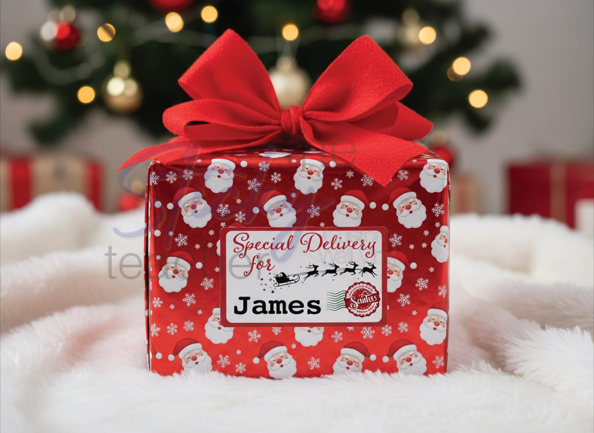 Santa sleigh Special Delivery label sheet