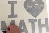 I Heart Math I Love Math Vinyl Wall Decal - Heartbeat Square Root