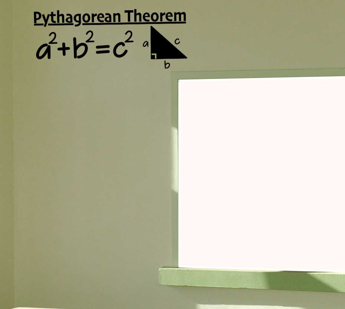 Pythagorean Theorem Vinyl Decal - Classroom Decal - Wall Decal - Math Sticker
