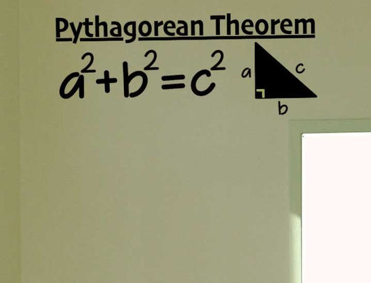 Pythagorean Theorem Vinyl Decal - Classroom Decal - Wall Decal - Math Sticker