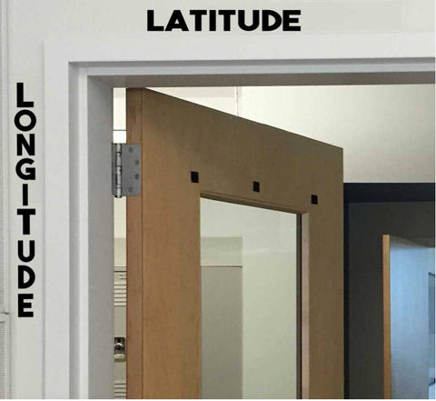 Longitude Latitude Decal Classroom Decal Wall or Door