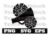Cheer SVG -Megaphone Pom Poms SVG-  Cheerleader SVG - Cheer Clip Art - Svg Files For Cricut - Cheerleader Cut Files - Silhouette Cut Files -