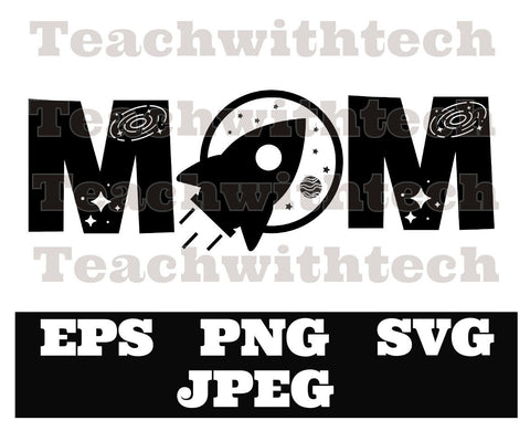 Mom space SVG png | Mother name Space Birthday png | Matching Birthday Svg Boy DIGITAL DOWNLOAD 1st Birthday Svg One Year Old Svg Cut File